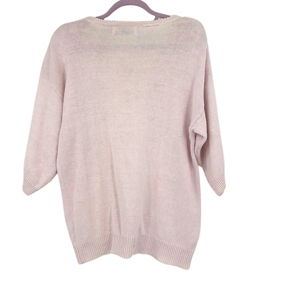Vintage Western Connection Coquette Rose Cotton Blend Sweater Ribbons & Pearls - Picture 9 of 10